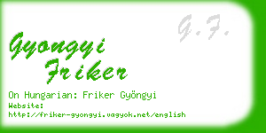 gyongyi friker business card