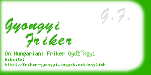 gyongyi friker business card